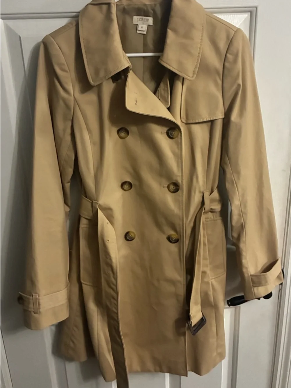 J. Crew Tan Double-Breasted Trench Coat